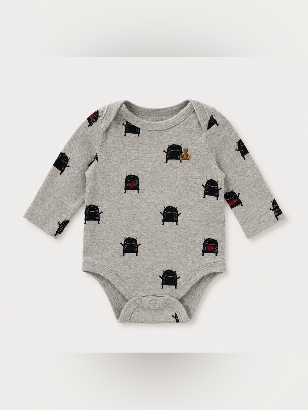 Baby Gap Monster Heart Long Sleeve Onesie Size 0-3Months